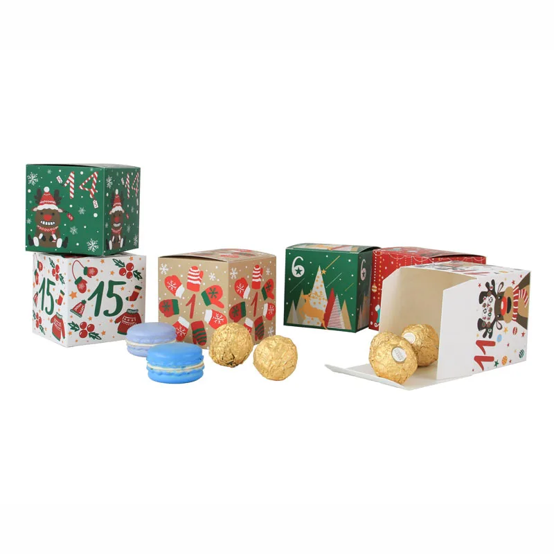 Christmas New Gift candy Box 7cm Square Box Christmas wrapping paper box chocolate in stock