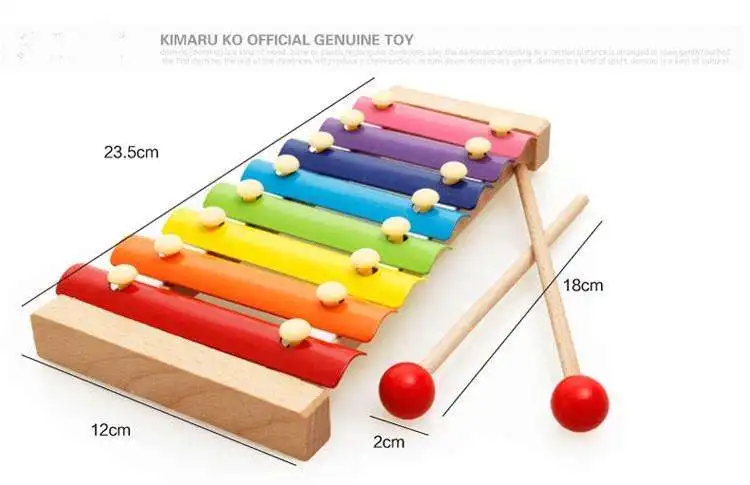 Wholesale Wooden Octave Hand Knocking Piano Baby Early Educational Musical xylophone Instruments Toys