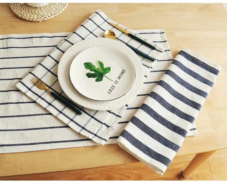 100% Cotton Ins Style Gingham Table Cloth Napkin Table Set