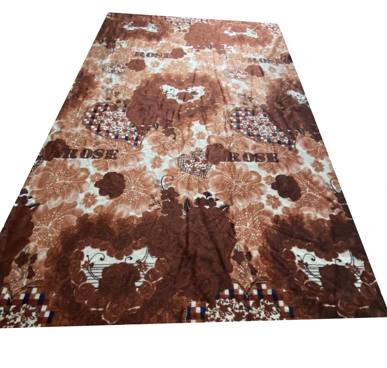 Wholesale Different 2.1m Plaid Color Block Pattern Soft Printed Plaid Flannel Heavy Fleece Heavy Fabric