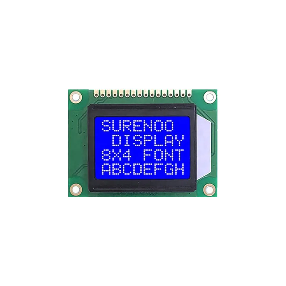 B2B-804 0804 8X4 61.9*44.9MM Blue Negative Character LCD Module Display Screen Panel LCM with White LED Backlight
