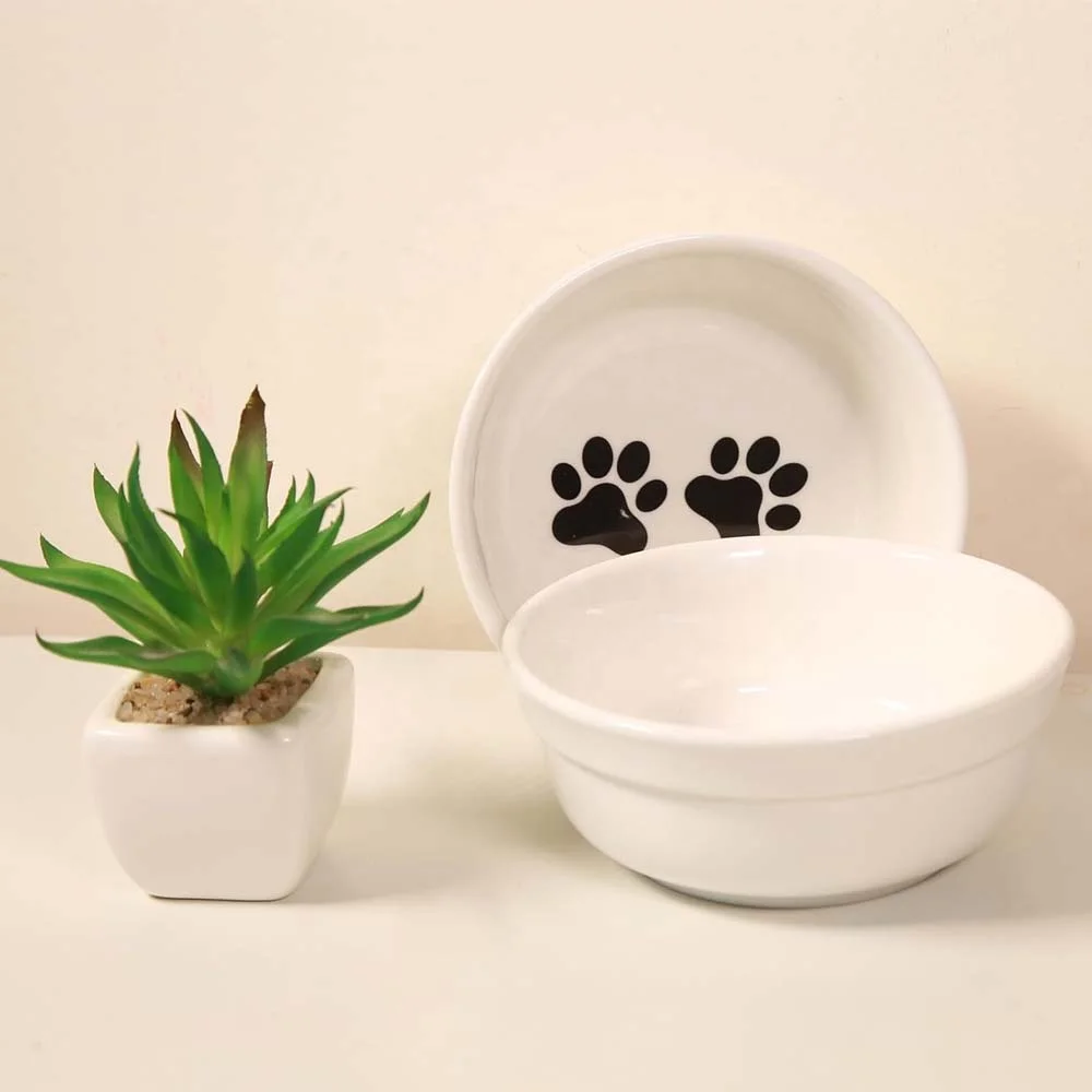 5inch  Ceramic Pet Bowl Set,High Premium Stoneware Dog Bowl Cat Bowl for Food and Water,Customized Pet Bowl Sets