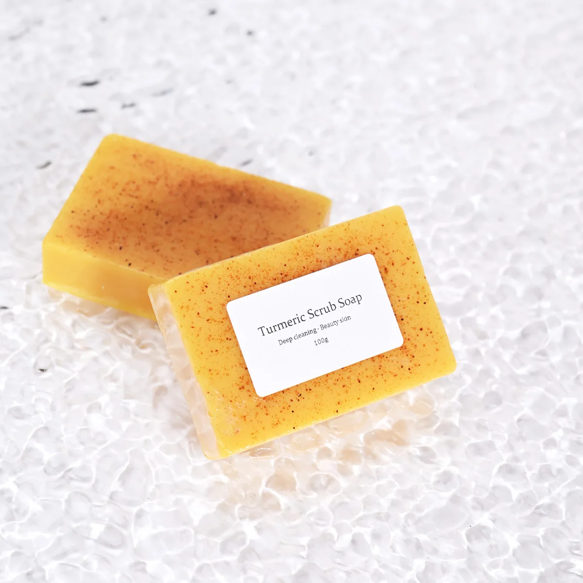 OEM Turmeric Scrub Bar Beauty Soap Facial body Whitening Skin Lightening Dark Spots Anti Acne Organic Hand made Turmeric Soap