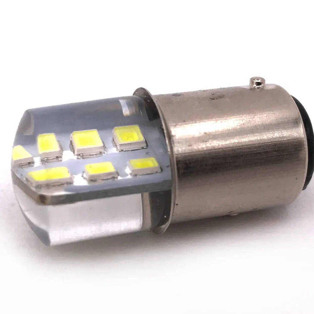 1157 BAY15D 2835 SMD 12 LED Car Signal Light White Red Yellow Brake Light Corner Silicone Parking Bulb 1157  p21/5w 2W Led