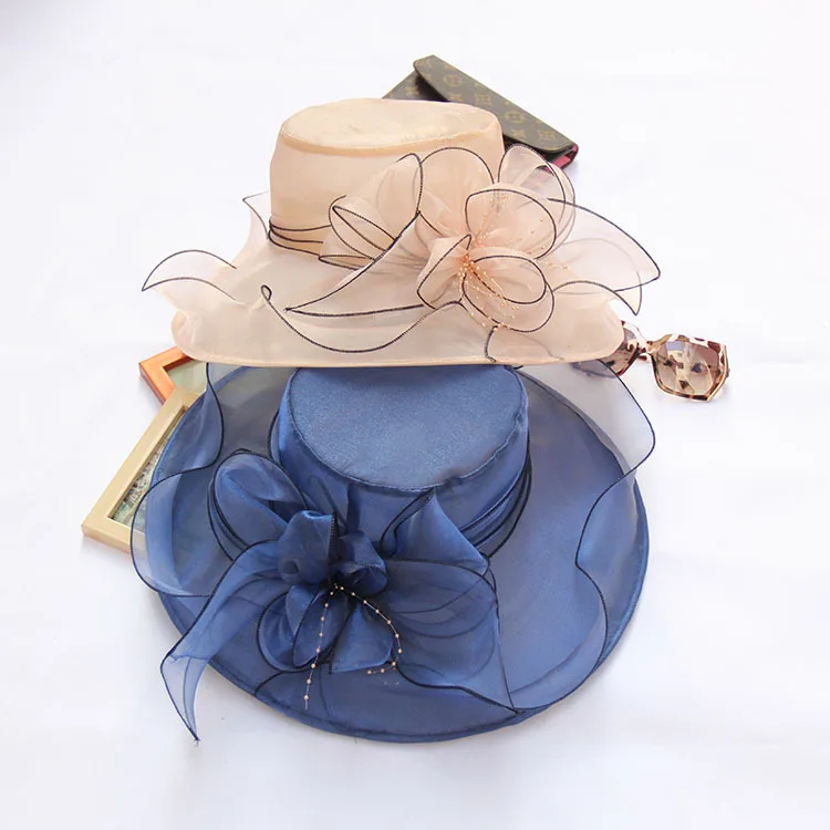New Product Customized Logo Luxury Beautiful Organza Flower Mesh Sunshade Ladies Party