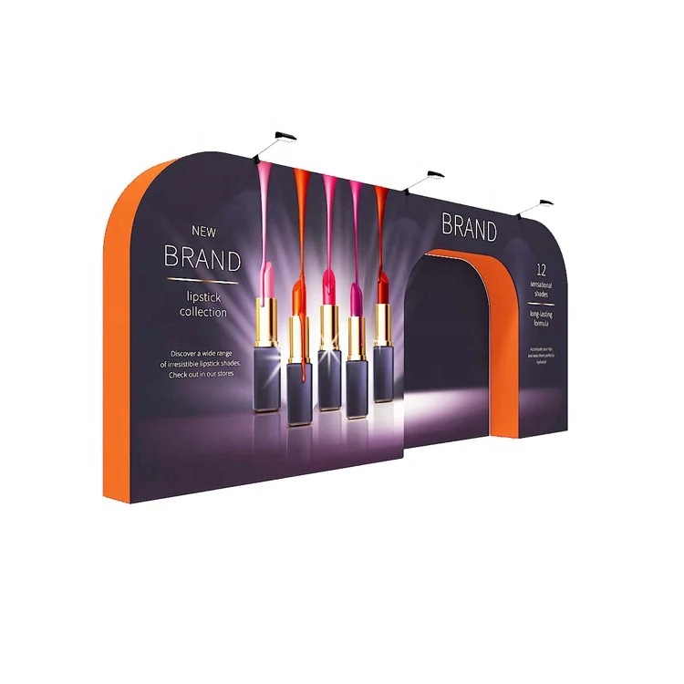 EZ tube 3D backwalls tension display exhibition stand 10ft aluminum and fabric backdrop trade show wall banner