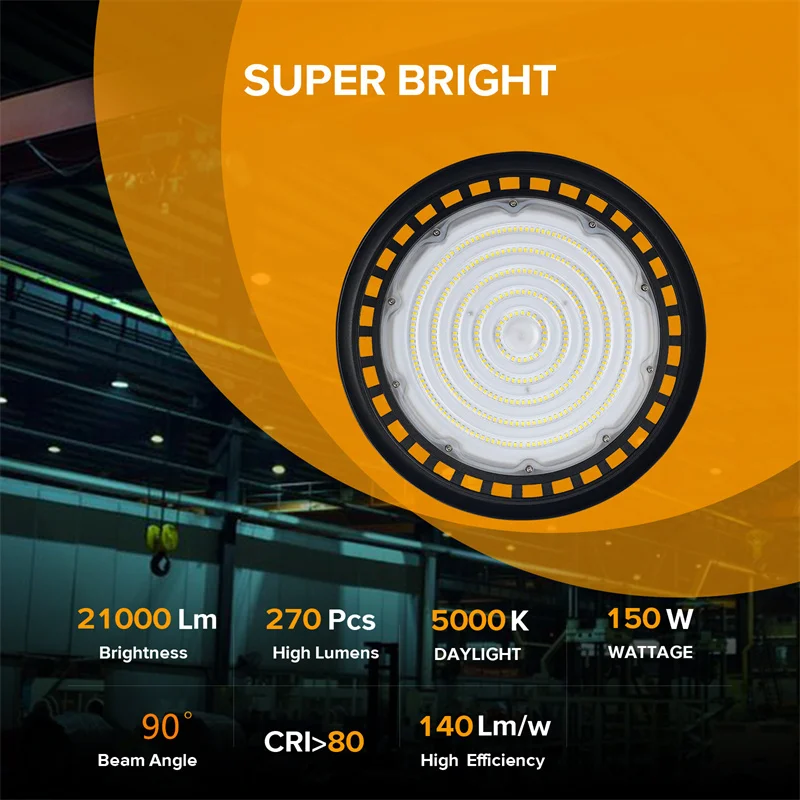 Shenzhen Industry Hanging Slim Sensor 100w 150w 200w 240w Warehouse Shop Garage 20000 Lumens ufo LED High Bay Light For Workshop