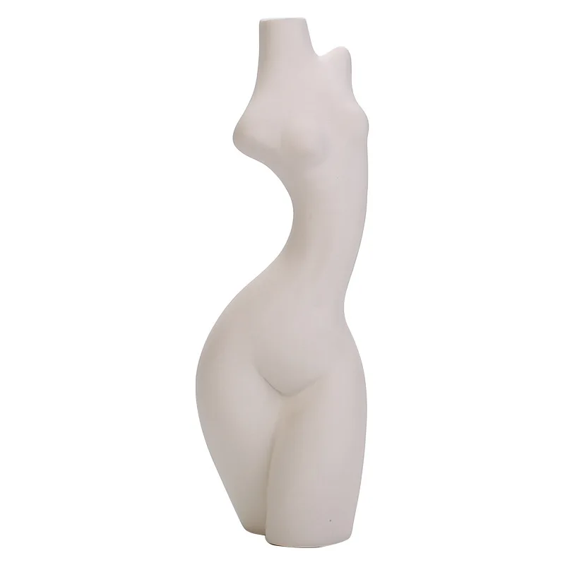  Home decoration body modeling art vase Nordic home ceramic sculpture white