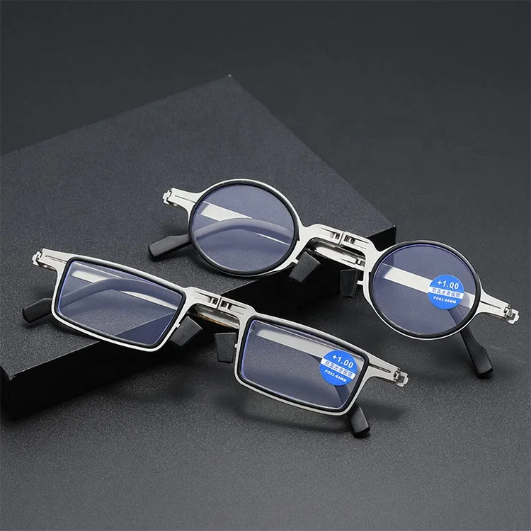 2022 Folding anti blue reading glasses designer eyeglasses Portable frameless reading glasses