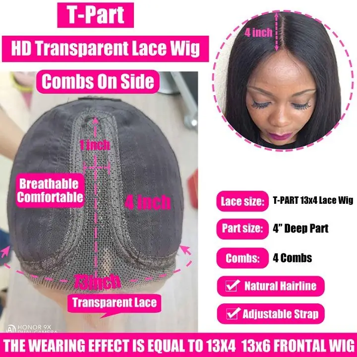 Highlight Wig Human Hair Wigs For Black Women T-part Brazilian Pre Plucked With Baby Hair Lace Front Wig