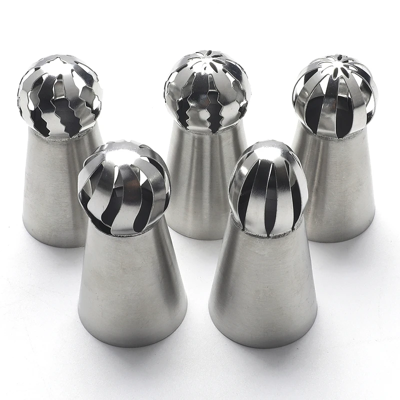 304 stainless steel seamless Russian piping tips ball shape cake nozzles