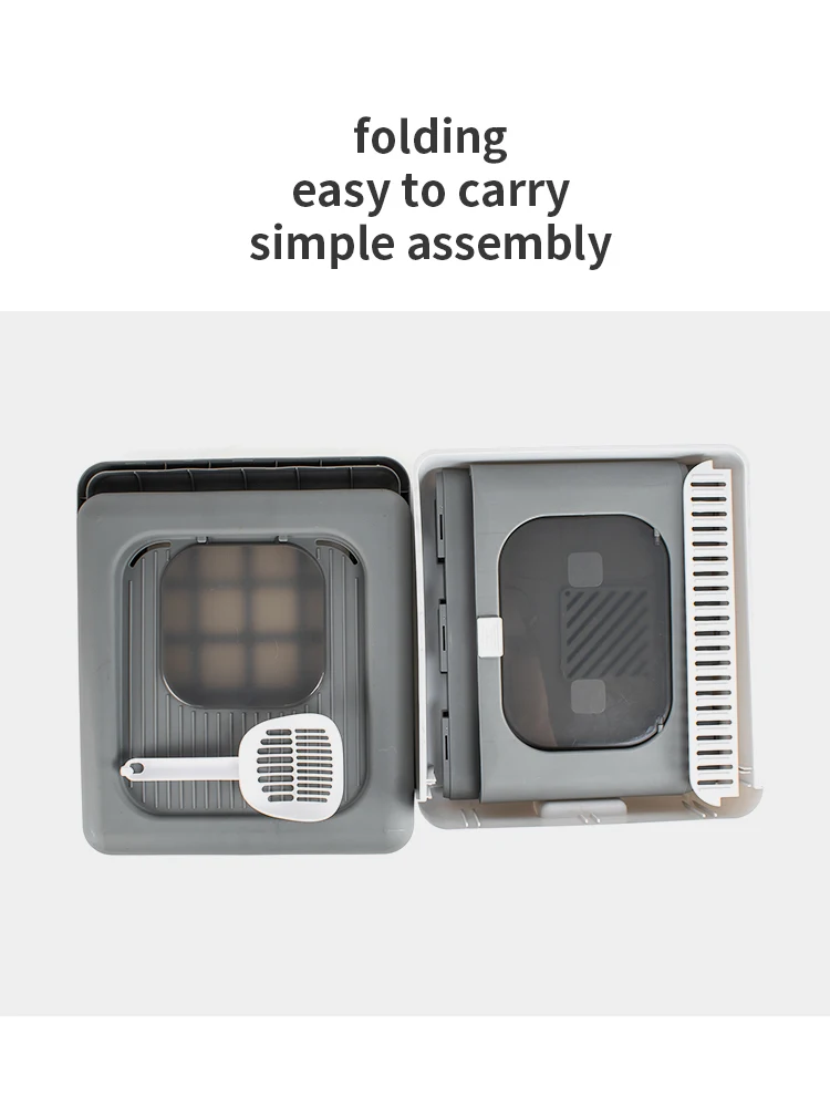 Pet Products New  Design Large Foldable Cat Litter Box Small Packing Pet Grooming Product