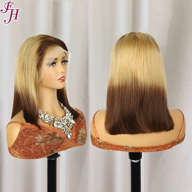 FH wholesale vietnamese bone straight bob wigs ombre color 10 inch short bob wig weaves and wig