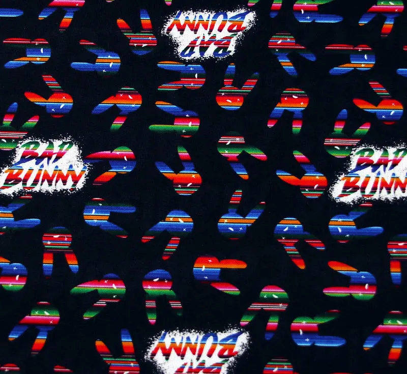 black color Twill bad bunny Prints Quilt Fabric Printed 100% Cotton fabric