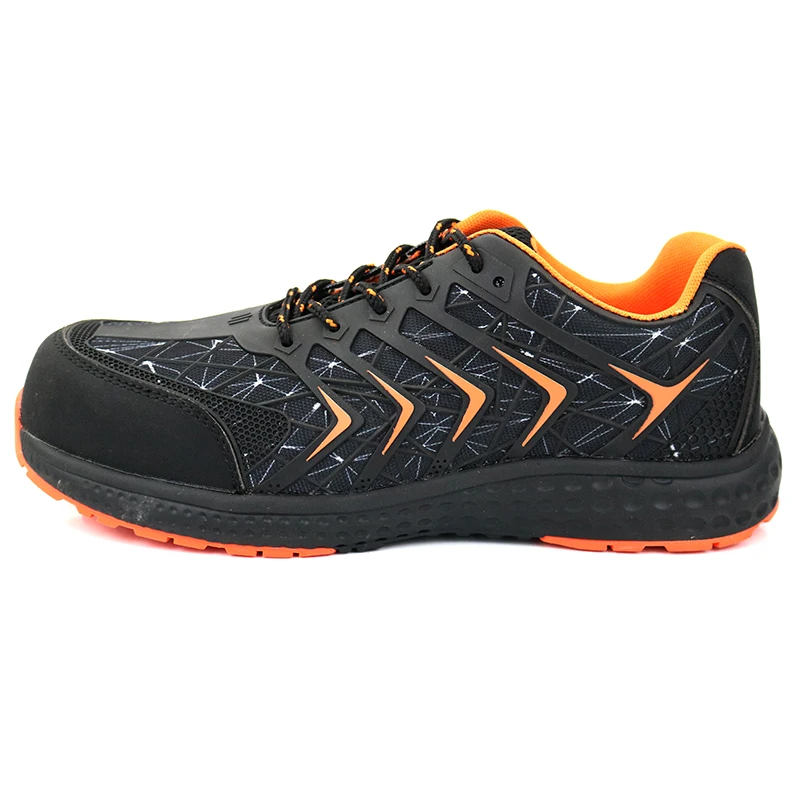Hiking outdoor anti slippery  security guard security officer steel toe sports safety shoes for men sneakers safety shoes