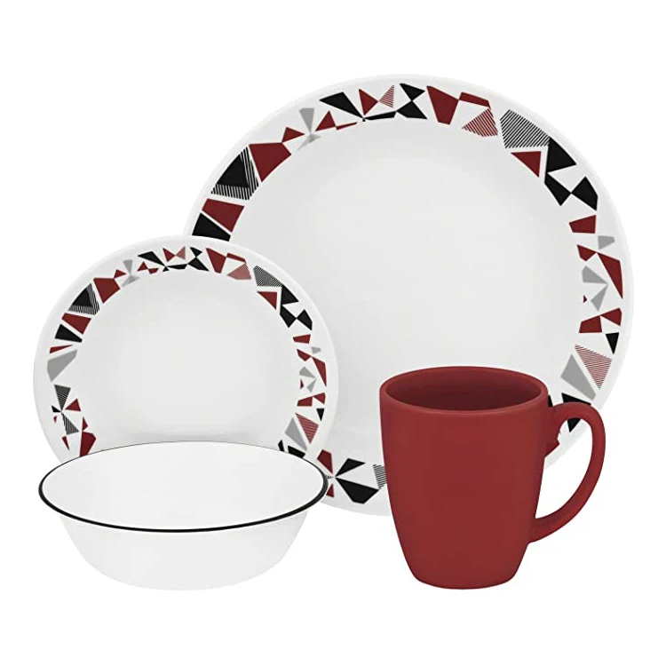 colorful decal Kitchen cute Design porcelain plates sets ceramic dinner dinnerware