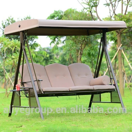 Luxury Three Seat Outdoor Swing Chair Bed with mosquito net- DH-396