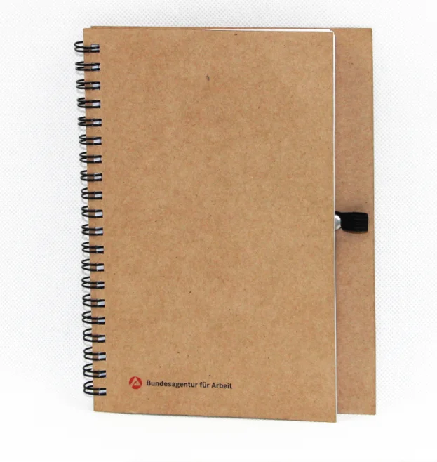 Spiral Notebook with Pen Business Customized Eco Spiral Craft Paper Cover Notebook With Pen