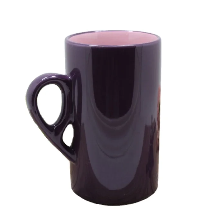 Set of 2pcs stoneware red color square shaped coffee mug,ceramic cup