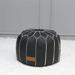 Factory Directly OEM Leather Fabric Bean Bag Moroccan Pouf