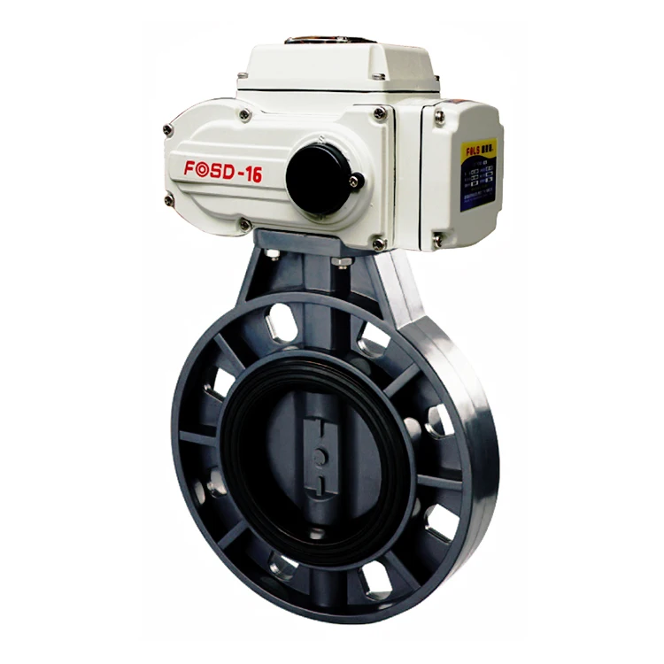 On- Off Type 6 inch Motorized Electric Control Water Butterfly Valve Upvc DN50- DN300 Electric Plastic Butterfly Valve