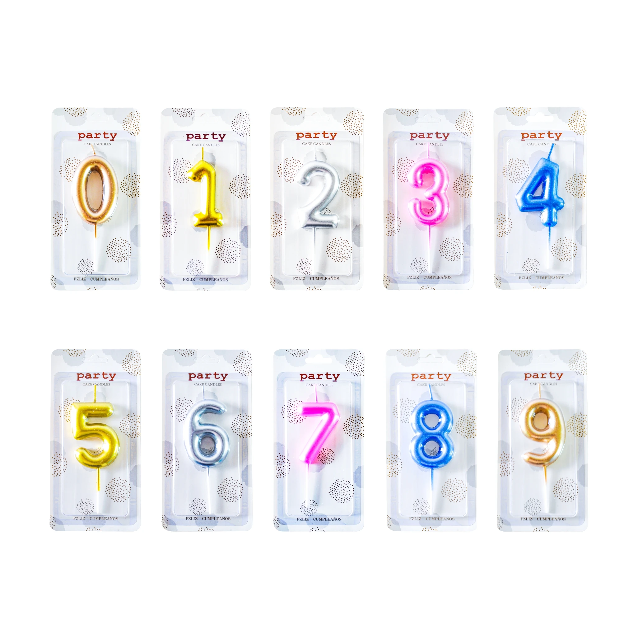 Spot decoration number 0 to 9 Birthday Party Cake Candle gold popular design