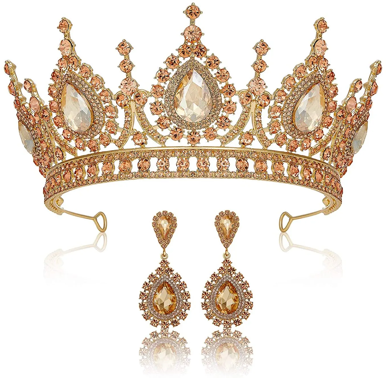 Новинка 2022 Тиары и короны в стиле барокко наборы из циркония женские свадебные золотые тиары с кристаллами