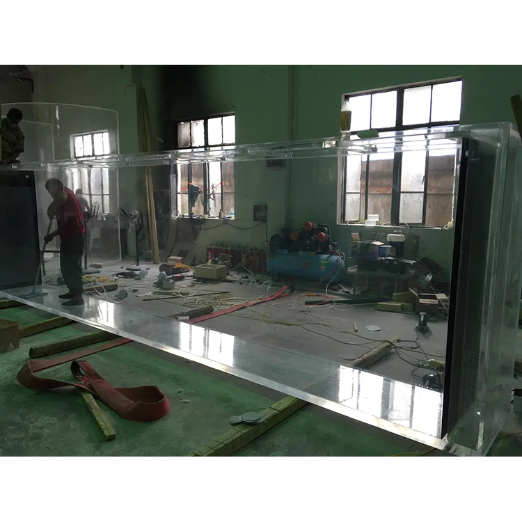 Hot sale rectangular large acrylic one piece fish tank aquarium accessories for fish tanks