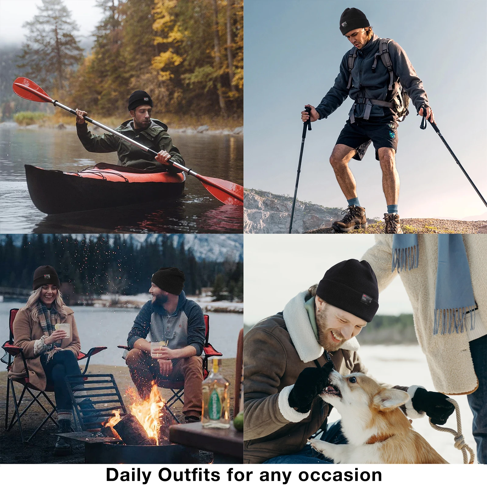 MOREOK Winter Hats for Men Women 3M Thinsulate Fleece Solf Lined Beanie Knit Hats Thermal Warm Ski Snow Caps One Size Fits All