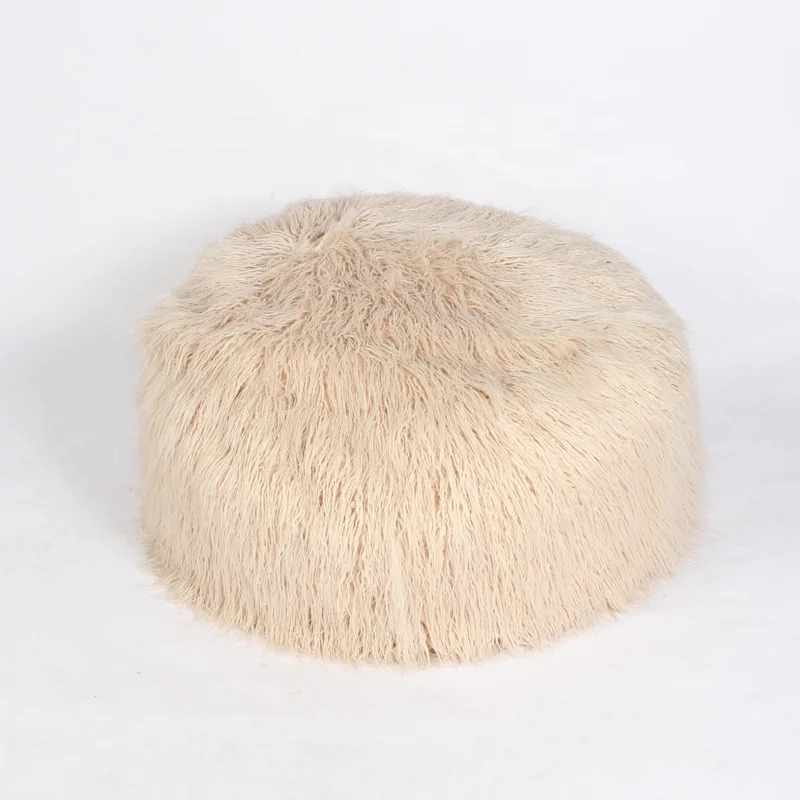 Factory custom pink fur fluffy floor bean bag sofa oval lazy bean bag fillers feel comfortable