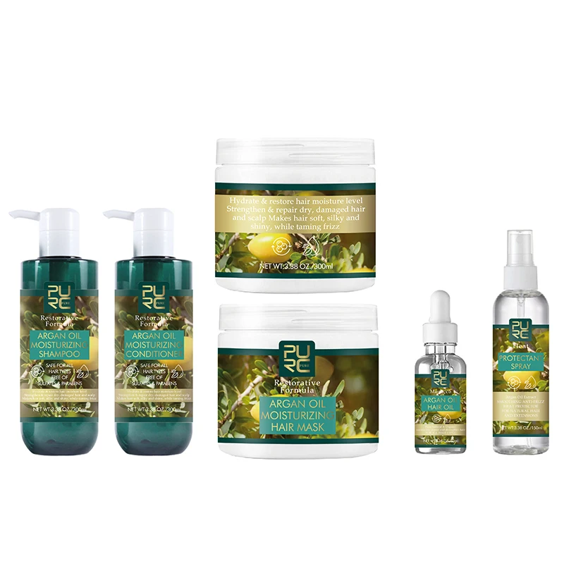 Customized Natural Deep Moisturizing Argan Oil Shampoo Hair Care Set Private Label Organic Shampoo and Conditioner Wholesale OEM