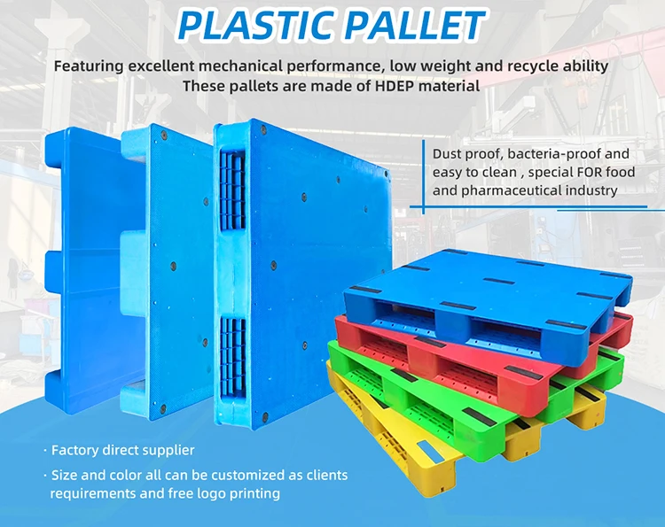 Flat Top Surface HDPE Transportation Racking Plastic Pallets factory with high quality