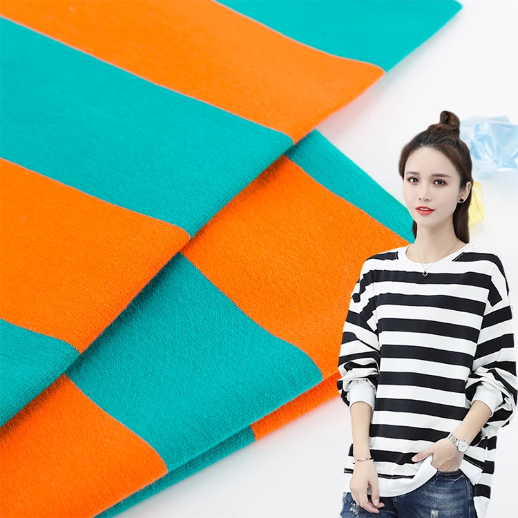 Factory direct sale 32S terry cloth fabric colorful striped french terry fabric for hoodie