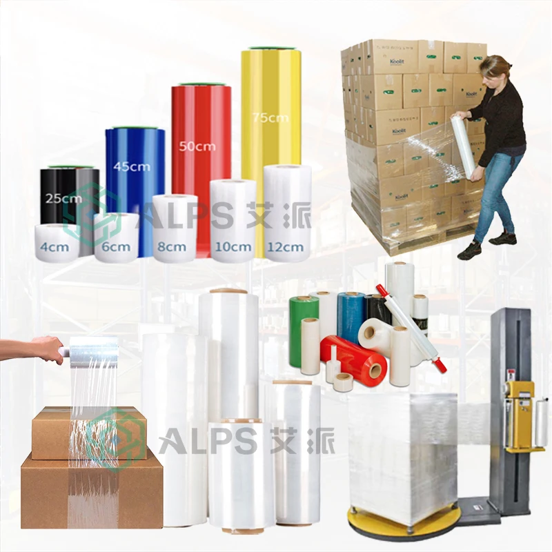
Alps LLDPE Shrink Wrap Pallet Wrapping Film Blue Stretch Film 20 Micr Transparent 