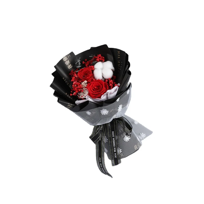 Yunnan factory direct wholesale decoration flowers gift box packaging immortal rose bouquet
