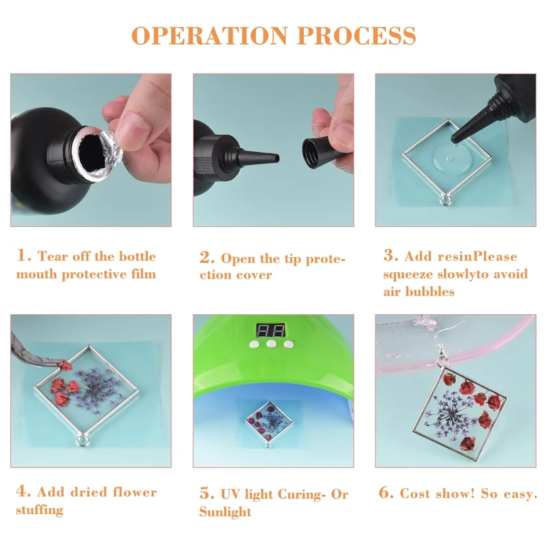 Quick Drying UV Resin Glue for DIY Crystal Layered Casting Resin Hardener Clear Resin Jewelry Making Accessories