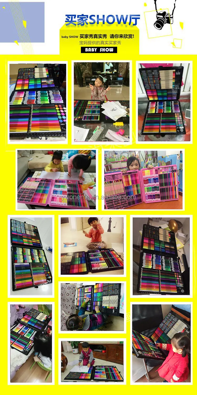 Phosphors color paint Artsist Professional Assorted 150piece Sketch Kit Crayon Colored Pencils Art Set Drawing for KIDS GIFT