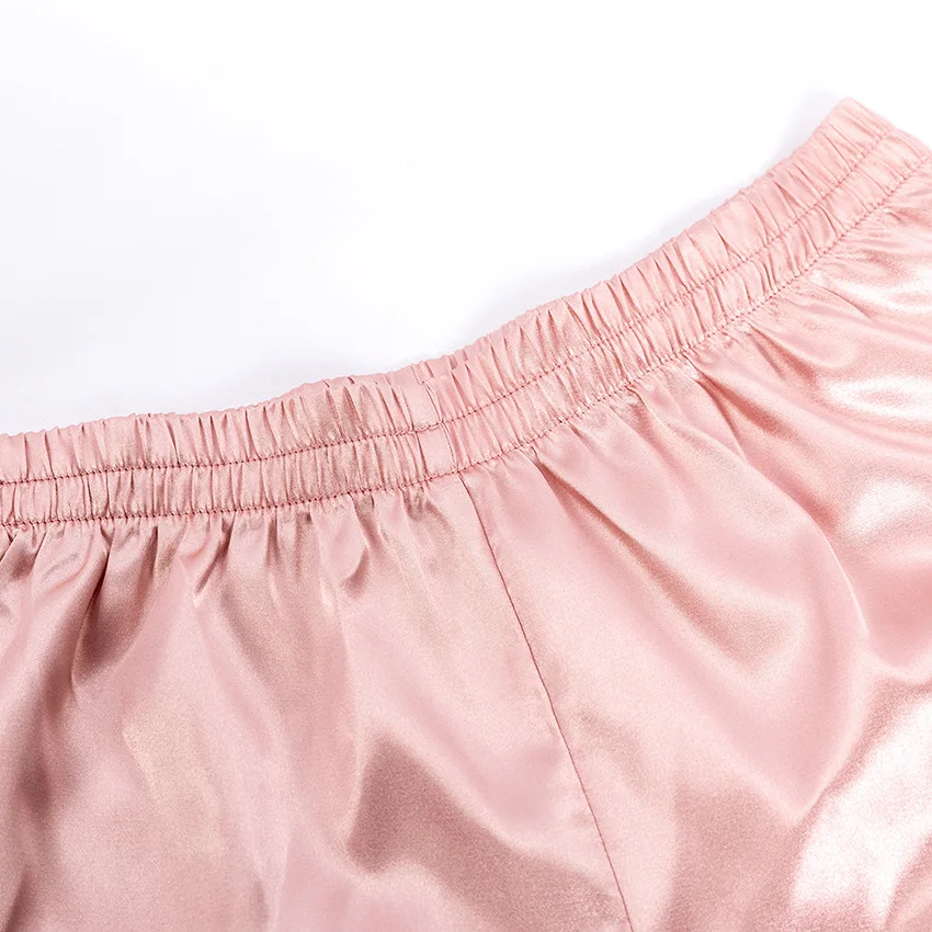 Short Sleeve Shirt Shorts Satin Pajamas Two Piece Suit Pajamas For Women Set Loose And Comfortable Women Sleepwear