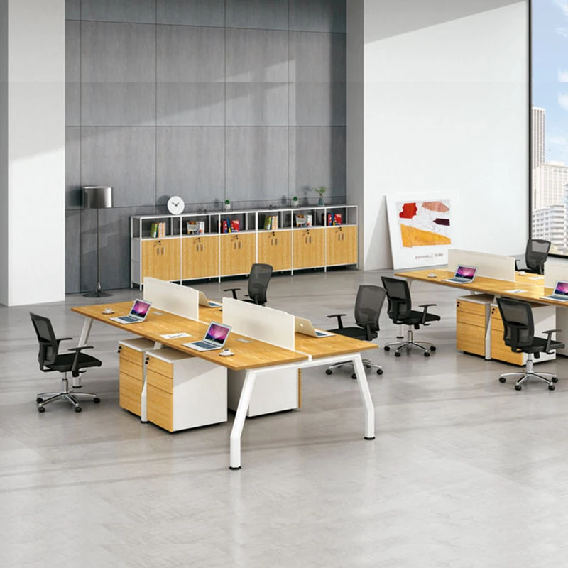 Индивидуальный дизайн офисная Рабочая станция на 2 человек офисные перегородки деревянная двухместная рабочая