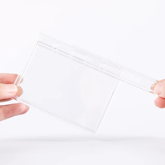 Waterproof High Clear Card Holder for Clerk Kejea Brand Acrylic 738 Id Cover With Lock Custom