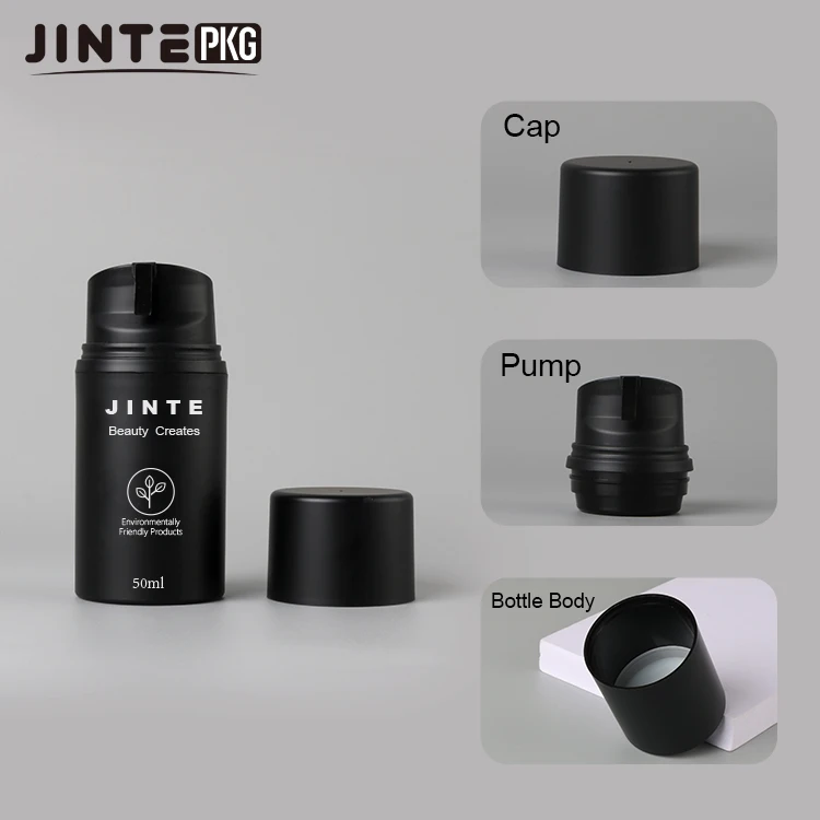 Wholesale Luxury 30ml 50ml 100ml 150ml Good Quality Matte Black PP Cosmetic Lotion Packaging Airless Pump Bottles