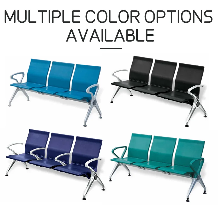 High Quality Airport Lounge Chairs, 3-seater Aluminum Pu Metal Lounge Chairs, Available in Multiple Colors