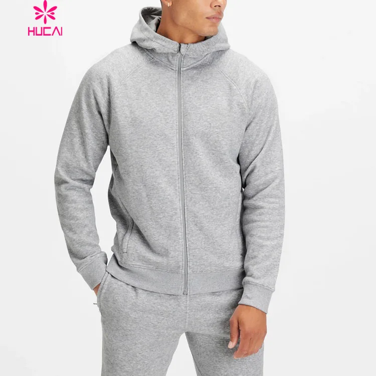 2022 New High Quality Custom Workout Gym Heavyweight Top Wholesale Men Running Full Zip Up Hoodie