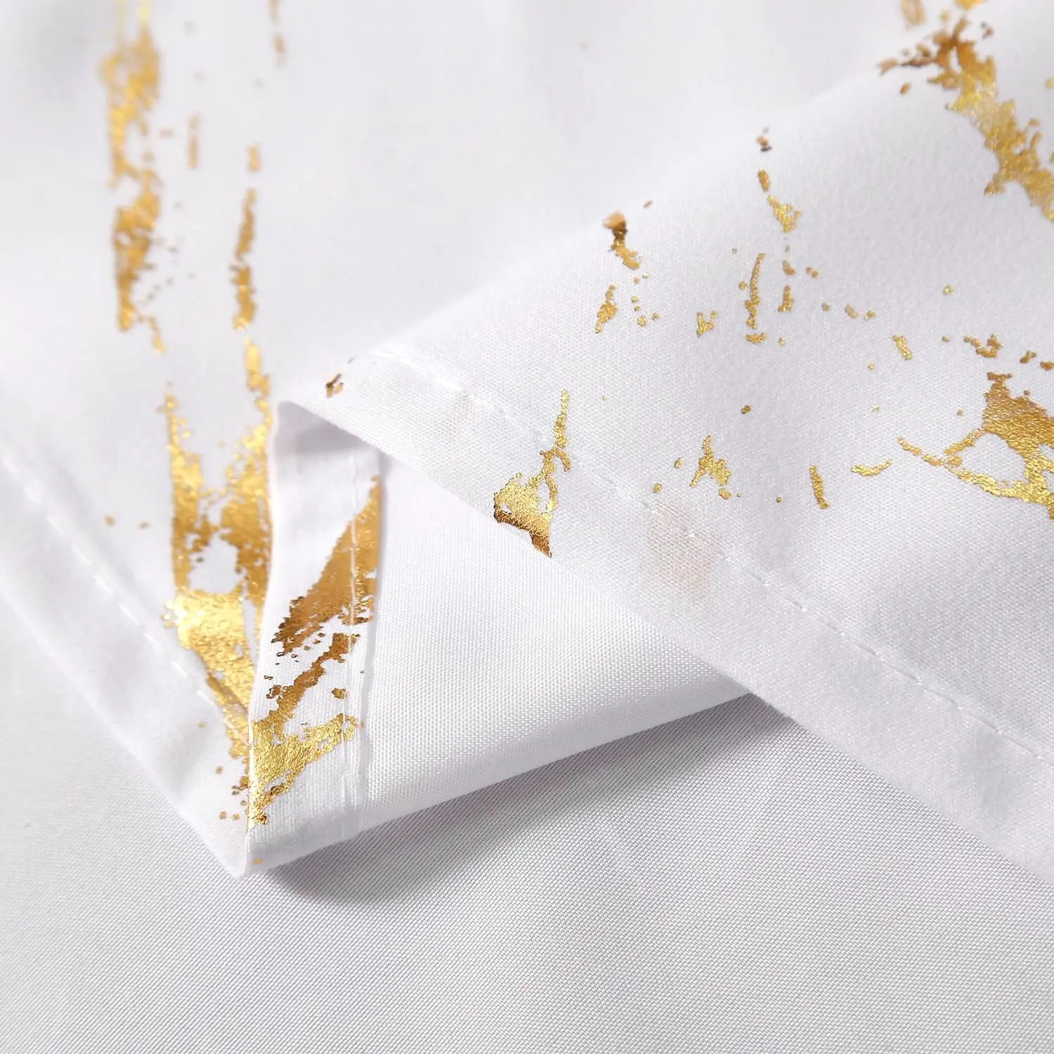 CF HPS17 Custom Silver Gold Foil Print marble shower curtain fabric 12 hooks waterproof luxury custom shower curtains set