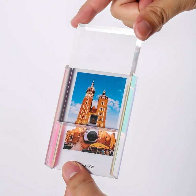 Custom plastic glass mini photo frames acrylic slideable photo frame for table ornament