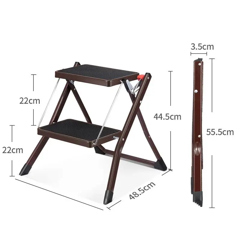 Two-step ladder folding step stool