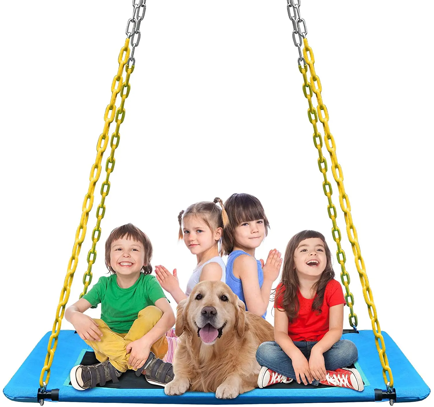 Уличные прямоугольные качели, разноцветные садовые качели для детей