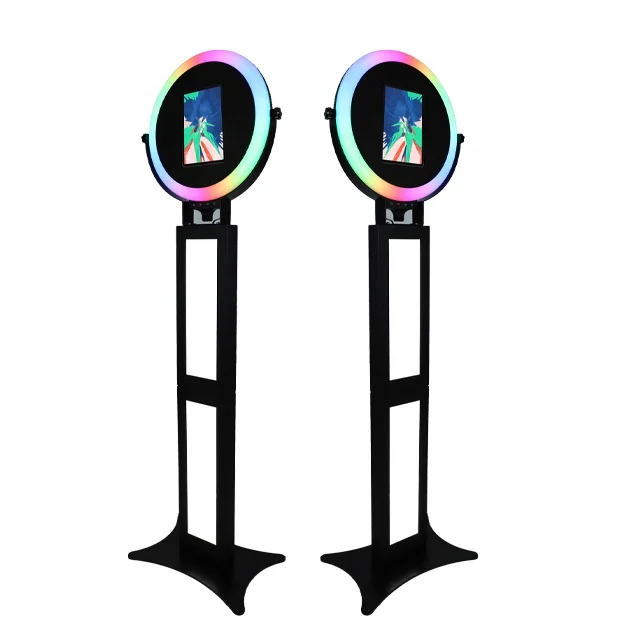 Hot Sale Magic Camera Ipad Photo Booth Shell Stand Table Ipad Tablet Photobooth Kiosk RGB ring light