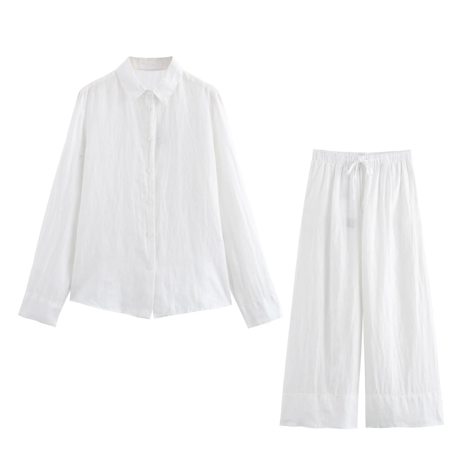 Long sleeve white color turn down collar buttons up casual fashion tops blouses for women