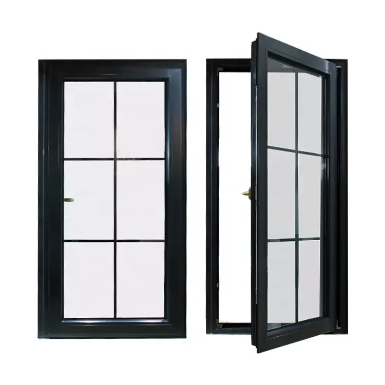 Australian Standard Thermal Break Sound Proof  Aluminum Casement Windows with Reinforced Glass For Residential and Commercial